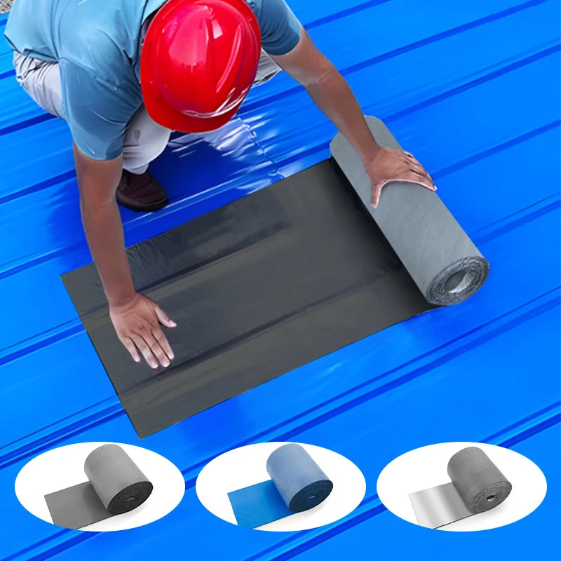 A person applies heavy duty waterproof coiled sealant tape to a surface.