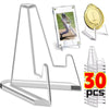 Clear acrylic display stand with a gold medal and multiple acrylic display pieces.