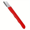 A professional multi-purpose knife and shears sharpening stone with a silver blade and red handle.