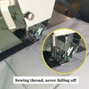 Close-up of a sewing thread being used in a window mosquito net assembly.