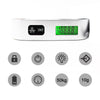 A silver portable digital weighing scale displaying a weight of 100.00 lb.