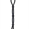 Black silicone erection enhancer ring with a loop design