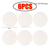 Six white silicone door handle bumpers for wall protection, measuring 50mm in diameter.