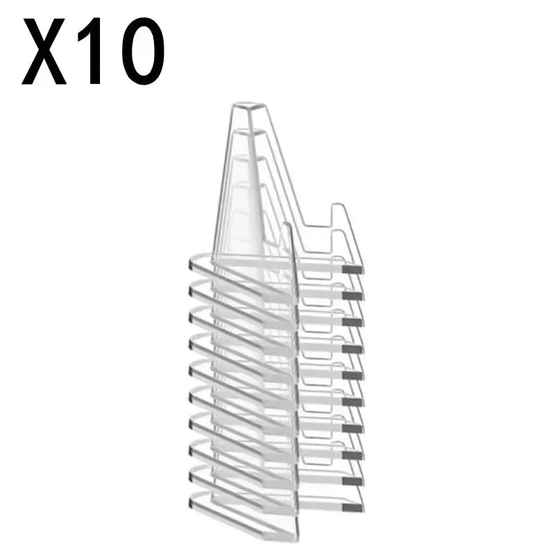 Acrylic display stand with multiple tiered slots for collectibles