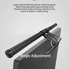 Schwarze Anti-Glare-Monitorleiste mit Winkelverstellmechanismus, positioniert über einem dunklen Monitor.