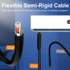 Eine flexible, halbsteife Kabel ist mit einem Gerät für flexible Navigation verbunden.