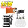Kit für eine 15W Solarlampe, inklusive Solarmodul und drei Leuchtmittel.