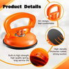 Orange heavy-duty suction cup dent puller with an arc design and high-density rubber for strong suction
