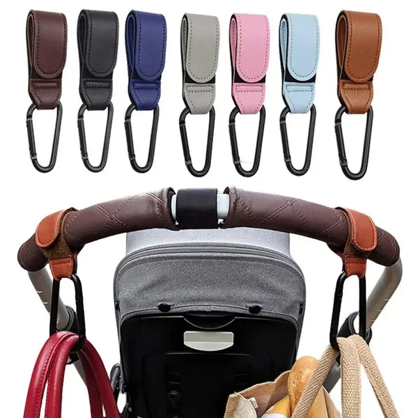 Ensemble de crochets en cuir réglables pour attaches de poussette et sac à langer, dans diverses couleurs