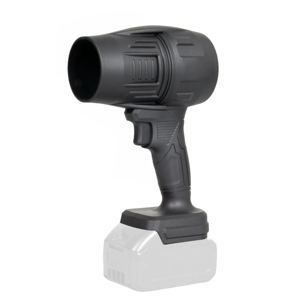 Grauer Hochleistungs-Turbo-Handbläser mit weißer Basis.
