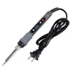 A black precision digital soldering iron with a flexible cable and tip for electronics repair.