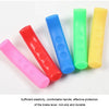 A collection of brightly colored silicone brake lever protector covers in blue, red, pink, and green.