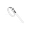 A white precision ring sizer with a magnifying lens and adjustable ring mandrel.