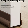 A brown snap-in sealing strip installed on a white door frame, designed for silent noise reduction and insect-proof weather s