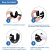 Step-by-step instructions showing how to install U-shaped closet rod brackets using an expansion screw.