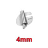 Silberner gerollter Hemmer-Fußsatz mit 4-mm-Maßmarkierung.