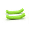 A bright lime green silicone brake lever protector cover for a bicycle.