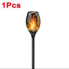 Black solar flame torch light for outdoor decoration