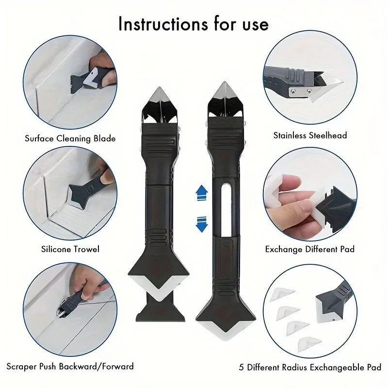 Multi-functional Caulking and Seam Removal Tool Kit