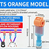 Orange model T5 wire connectors featuring tin-plated brass conductors and flame-retardant nylon housing.