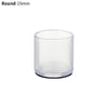 A clear, cylindrical furniture leg foot protector with a round 19mm cross-section.
