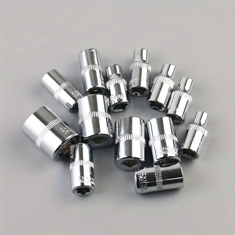 A collection of 46 professional repair tools for auto and bicycle mechanics, including various wrenches and sockets.