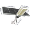 A high-power solar street light featuring a solar panel and an LED light, shown with various dimensions.
