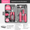 A 24-piece household tool set in a gray box showing various tools like a hammer, pliers, and tape measure.