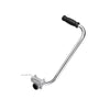 A silver auxiliary handle for lawn mower trimmers and brush cutters.
