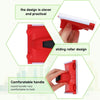 A red precision paint edger tool with a sliding roller design and a comfortable round handle.