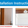 Installation instructions showing the correct installation of a wireless infrared curtain security sensor on a door.