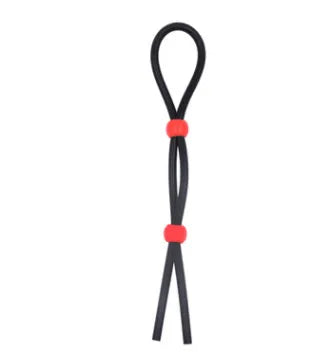 Black silicone erection enhancer ring with a loop design