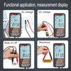 A digital multimeter displaying AC and DC voltage, beep on-off function, and resistance measurements.