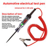 Un stylo de test électrique automobile numérique avec une pointe noire et un cordon rouge, utilisé pour tester la tension.