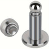 A silver heavy duty magnetic door stopper with a cylindrical body and a rounded top.