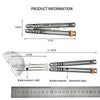 A folding tactical pen knife shown with dimensions and a ruler for scale.