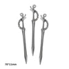 A pair of silver-colored alloy charms shaped like stylized branches or twigs for DIY jewelry making