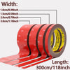 Roll of red double-sided mounting tape for LED strips with various width options and length specifications