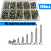 A plastic tray filled with 360 stainless steel M3 screws and a separate set of various sized stainless steel screws.