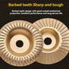 Two barbed teeth sanding discs used for woodworking and grinding tools