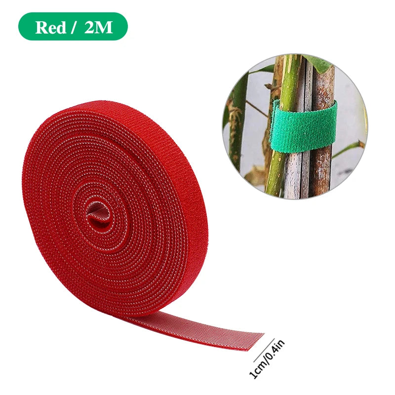 Red 2 meter natural nylon garden twine plant ties roll