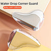 Clear silicone corner guard with a soft, rounded shape protecting baby furniture from drops