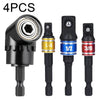 Set of four black drill bit extensions for a flexible right angle drill bit.