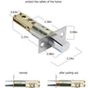 A close-up diagram showing the dimensions and components of a thick, reinforced door lock.