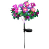 Solar LED azalea flowers with pink and purple blooms for outdoor garden decor