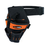 Black heavy-duty cordless tool holster with orange accents and a black strap.