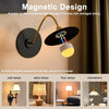 Lámpara de diseño magnético apta para cableado no conectado o dañado, con placa de montaje negra y bombilla amarilla.