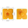 Yellow silicone caulking tool with a square opening and rounded edges for sealing joints.