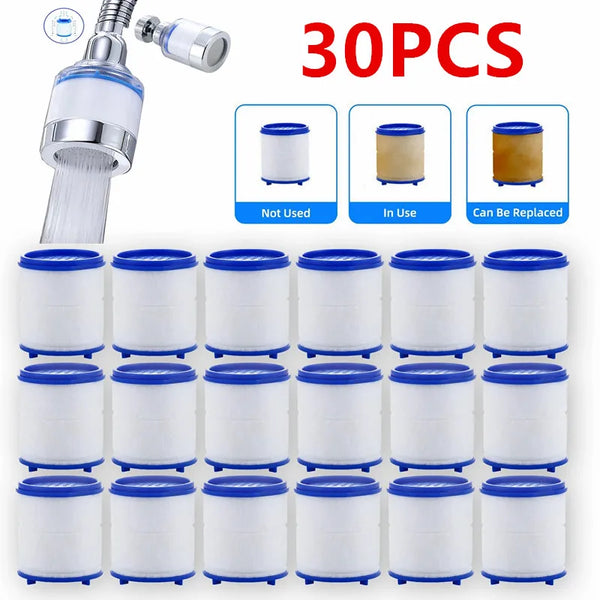 30 pieces of white dual cartridge water filters for kitchen and bath use