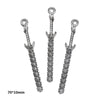 Three silver alloy charms with looped tops and twisted bodies for DIY jewelry making